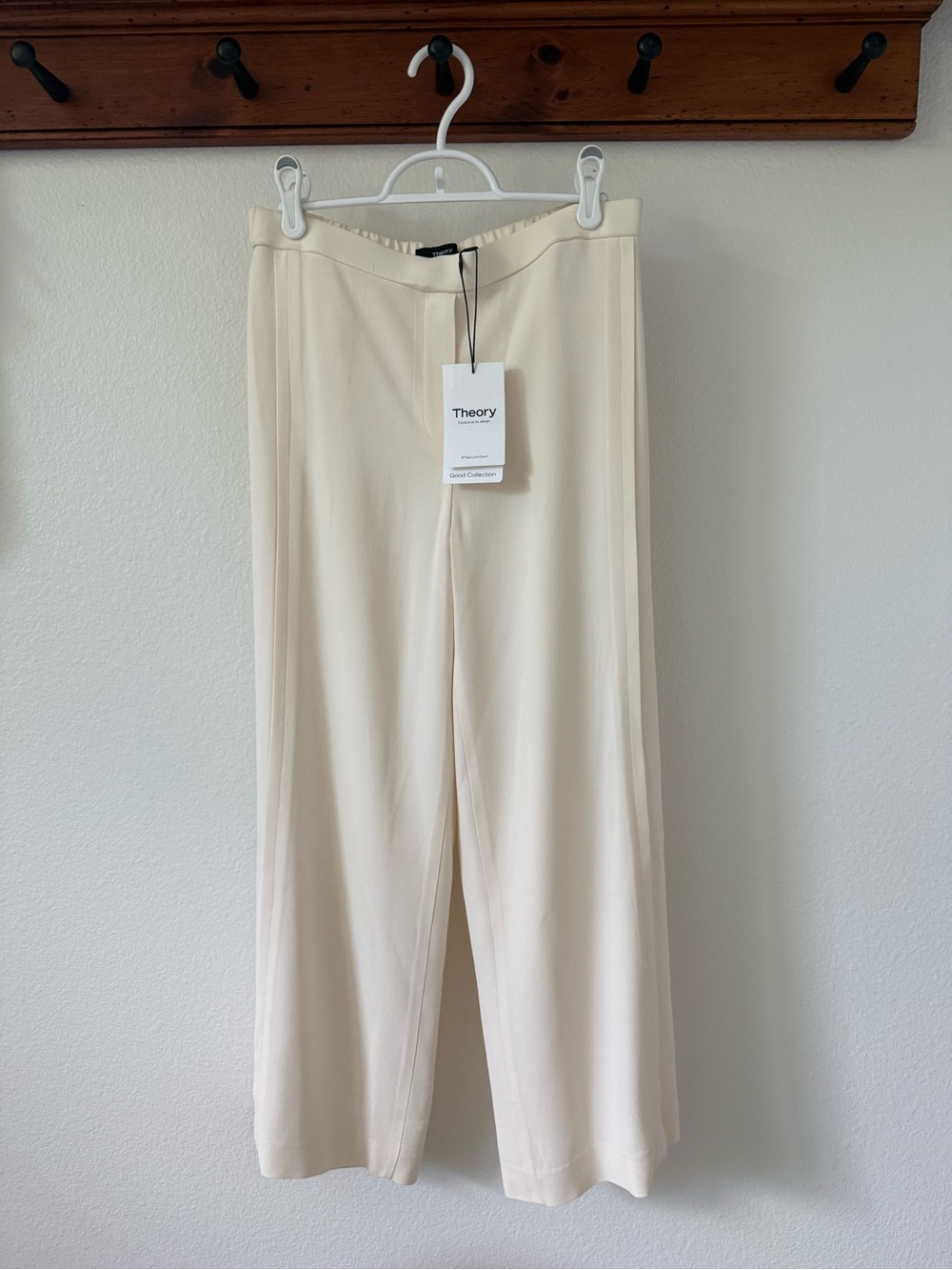 Theory Wide Leg Pull-On Cropped Fwd Seam Peant NWT
